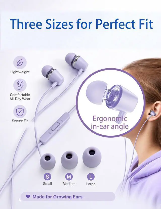 Alt view image 3 of 7 - 2-Pack Teens Wired Earbuds with Cases, 3.5mm School Headphones, Crack | 2-Pack Teens Wired Student Earbuds with Carabiner Clips to Attach on School Backpacks, 2 Aesthetic Cases & Mics