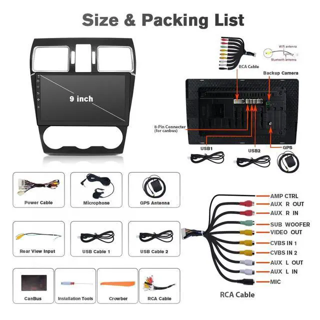 Alt view image 7 of 7 - Car Radio for Subaru Forester 2015-2018 Suitable for Factory Sound System