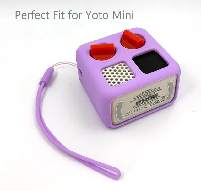 Alt view image 6 of 7 - Silicone Cover and Travel Case Compatible with Yoto Mini with Headphones, Hard Carrying Case with Shoulder Strap and Adventure Jacket Accessories Set for Yoto Mini, Lavender