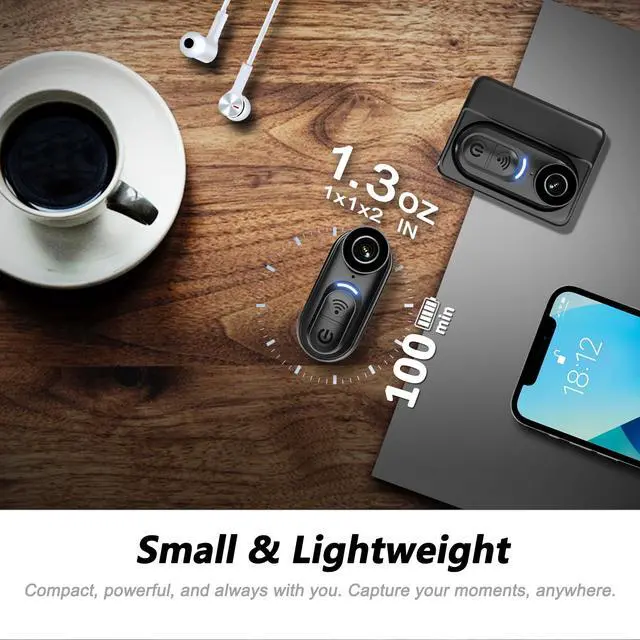 Alt view image 3 of 7 - 4K Mini Body Camera 128GB Wearable Camera with Stabilization | Capture hands-free POV videos with 6-axis stabilization, magnetic mount for cycling, travel and outdoor adventures