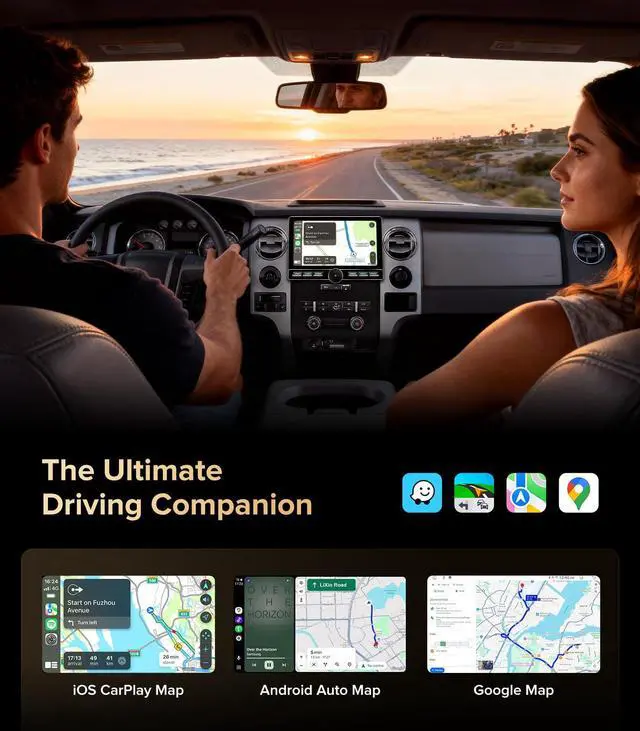 Alt view image 5 of 7 - Car Stereo for Ford F150 2009-2014 Wireless CarPlay Android Auto | Fits XL XLT Base Manual AC, 4G+64GB ROM, Knob Keybutton for Safe Driving, Offline GPS, Backup Camera Included, Plug and Play