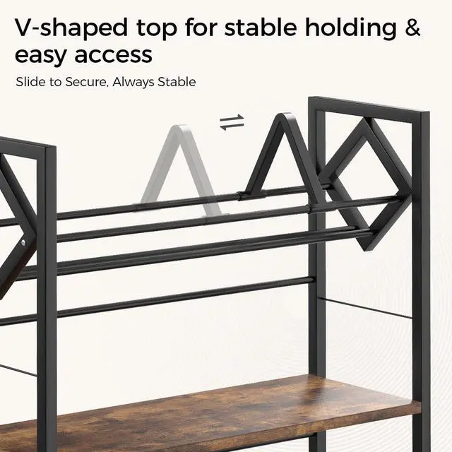 Alt view image 7 of 7 - 3-Tier CD Holder for 120 CDs, Wooden and Metal CD Storage Rack For DVDs | Top Display Shelf Keeps Favorite CDs, DVDs, Or Music Decor Easy for Living Room, Music Room and Daily Media Collections
