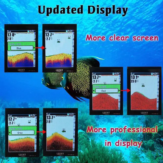 Alt view image 4 of 7 - Portable Fish Finder Handheld Kayak Fish Finders Wired Fish Depth Finder Sonar Sensor Transducer for Boat Fishing Sea Fishing