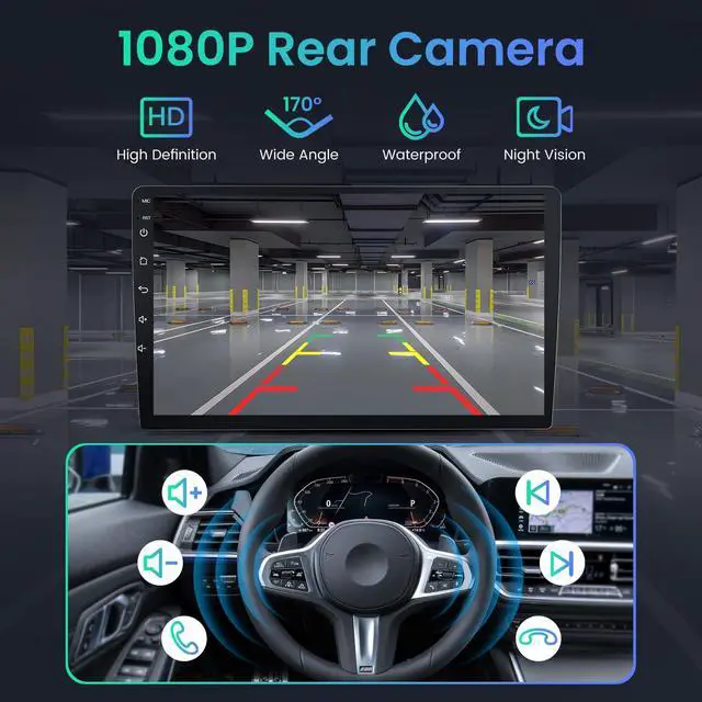 Alt view image 6 of 7 - 8Core 32 ROM Android 15 Car Stereo Radio for Chevy Silverado & GMC Sierra 2014-2018: 10.2" HD QLED Touchscreen Wireless CarPlay & Android Auto, 5G WiFi, GPS Navigation, Bluetooth FM/SWC, Backup Camera