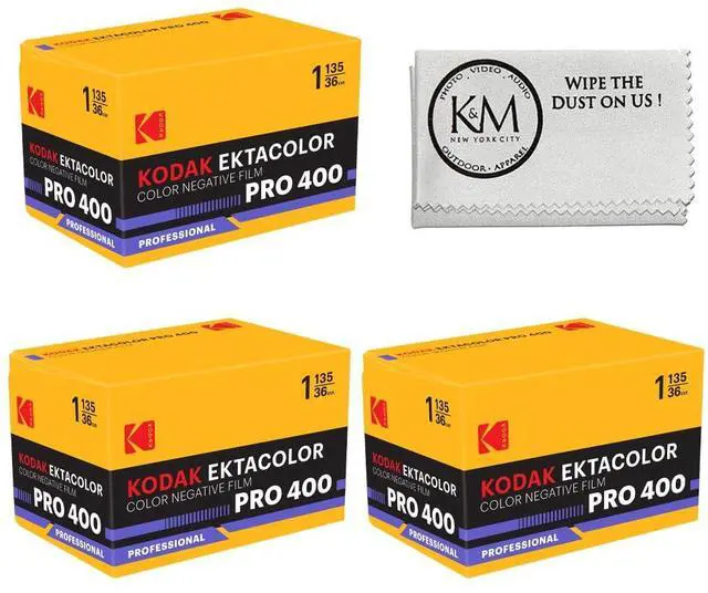 Main image of Ektacolor PRO 400 Color Negative Film | 35mm Roll Film (36 Exposures) 3 Rolls + Cloth