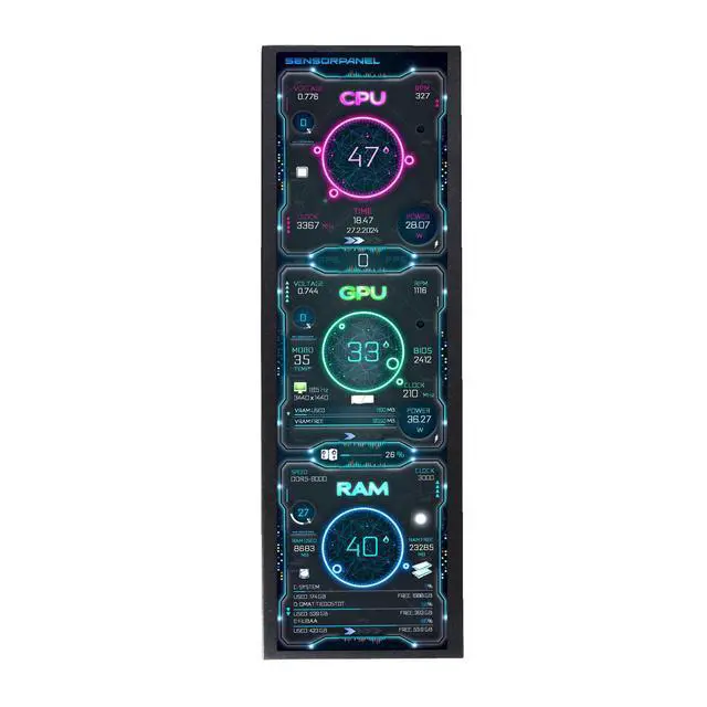 Alt view image 2 of 6 - 14.5'' 2560x720 2K IPS Monitor PC Case Screen Stretched Bar LCD | for Computer PC Case GPU CPU Secondary Display,Supports Type C Video Input