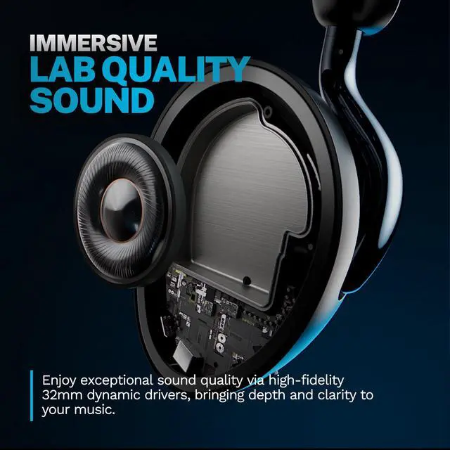 Alt view image 2 of 7 - Epic Lux Lab Edition, Wireless Over Ear Headphones, Active Noise Cancelling, Hi-Res Audio, Graphite