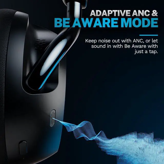 Alt view image 3 of 7 - Epic Lux Lab Edition, Wireless Over Ear Headphones, Active Noise Cancelling, Hi-Res Audio, Graphite