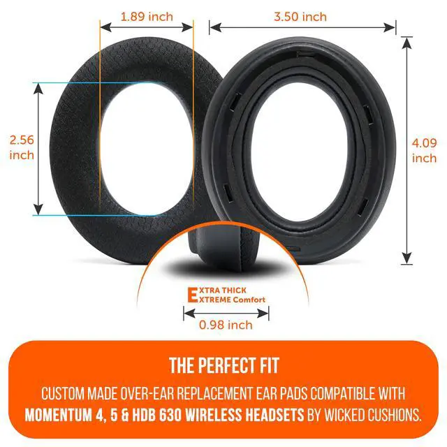 Alt view image 5 of 7 - Freeze Momentum 4 & 5 - Cooling Gel Earpads for Sennheiser Momentum 4 & 5 Wireless Headphones by Wicked Cushions - Boost Comfort, Thickness, & Sound Isolation for Epic Listening | Black