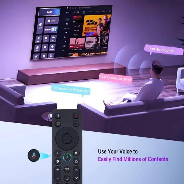 Alt view image 4 of 5 - RC923A FMB1 Voice Remote Control Replacement Compatible for TCL 2025 4K OLED Smart TV QLED QLED Mini Google TV's, Series QM5K, QM6K, QM7K, Q77KNo Settings Required (Black)