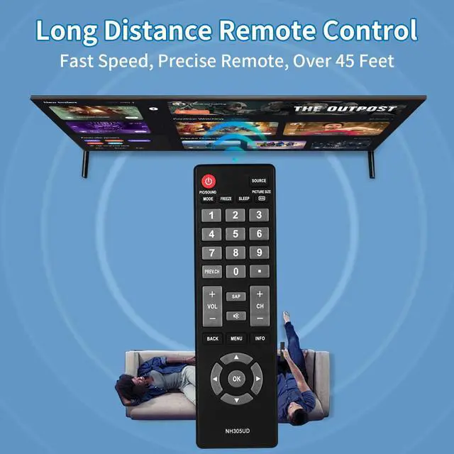 Alt view image 2 of 6 - NH305UD Universal TV Remote Control for All Emerson TVs