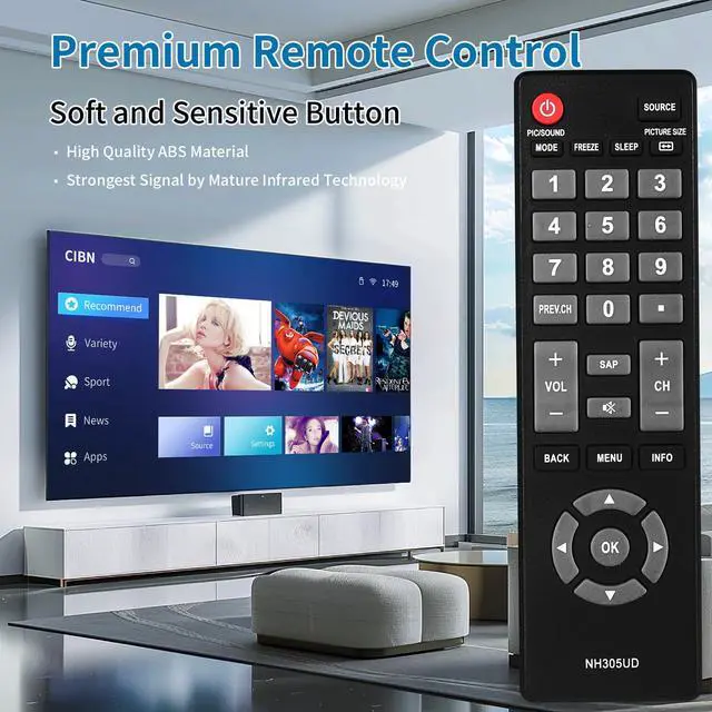 Alt view image 6 of 6 - NH305UD Universal TV Remote Control for All Emerson TVs
