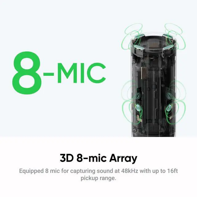 Alt view image 7 of 7 - Wave AI Conference Speakerphone with Bluetooth, Noise-Canceling Mics, Beamforming, Zoom Certified, AI Transcription & Summary, 32GB Storage for Meetings, Podcasts, Home office and Livestreams