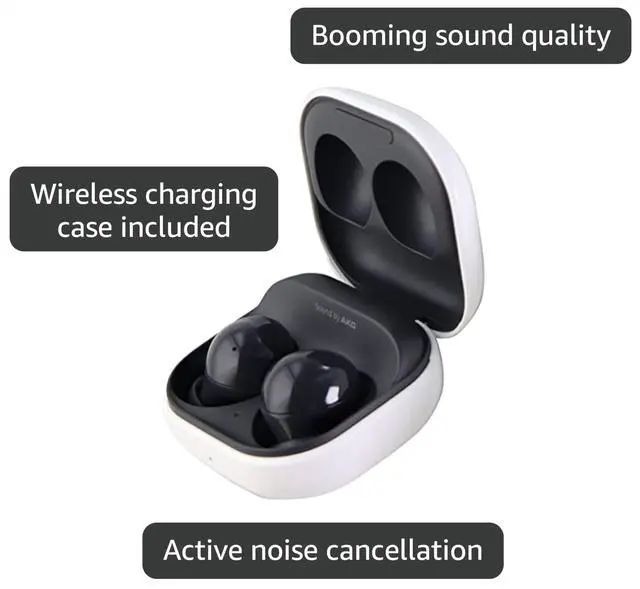 Alt view image 3 of 5 - Galaxy Buds2 True Wireless Earbuds, Active Noise Cancelling, Ambient Sound, Bluetooth, Lightweight Comfort Fit, Graphite, International Version