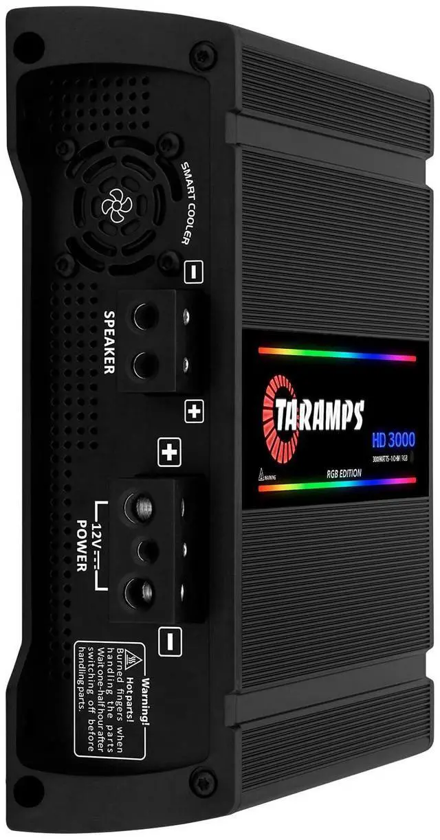 Alt view image 2 of 7 - Taramps HD 3000 1 Ohm Black RGB 1 Channel Amplifier 3000 Watts RMS Digital, 108 RGB Effects, Crossover, Low/High Pass, Bass Boost, Car Audio System, Monoblock Full Range, LED Monitor Indicator, HD 3k