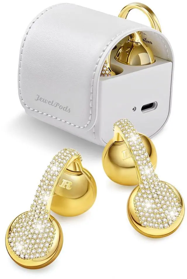 Main image of JewelPods C01 Pro Open Ear Headphones, Gold | Luxury Jewelry, Wireless Earbuds