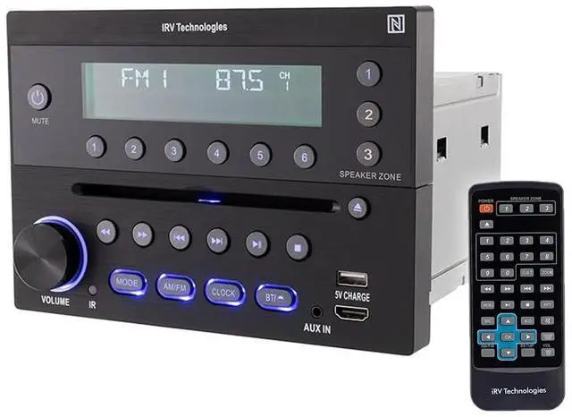 Main image of iRV Technology iRV32V2 AM/FM/CD/DVD/MP3/MP4/HDMI in&out w/ ARC/Digital 2.1/Surround Sound/Bluetooth/CEC/NFC,3 Zones Wall Mount RV Radio Stereo w/ APP Control, USB using 5V charging both Android&Apple