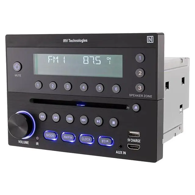 Alt view image 2 of 7 - iRV Technology iRV32V2 AM/FM/CD/DVD/MP3/MP4/HDMI in&out w/ ARC/Digital 2.1/Surround Sound/Bluetooth/CEC/NFC,3 Zones Wall Mount RV Radio Stereo w/ APP Control, USB using 5V charging both Android&Apple