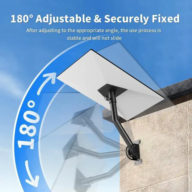 Alt view image 5 of 7 - Adjustable Starlink Mount for Standard Gen3/V3/4/4X, Wall Roof Bracket | 180° Tilt & 360° Rotation, Rustproof & Weatherproof Carbon Steel, Easy Installation for Concrete Walls and Wood Walls
