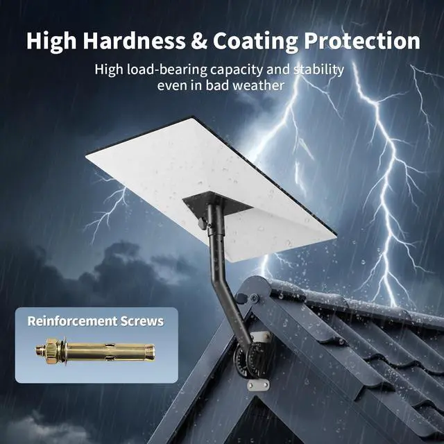Alt view image 6 of 7 - Adjustable Starlink Mount for Standard Gen3/V3/4/4X, Wall Roof Bracket | 180° Tilt & 360° Rotation, Rustproof & Weatherproof Carbon Steel, Easy Installation for Concrete Walls and Wood Walls