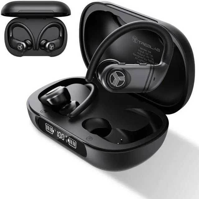 Main image of X4 Over the Ear Earbuds Wireless Bluetooth, 11H, IPX5 | Bluetooth Headphones Waterproof IPX5, 2500mAh Powerbank Case, Gaming Mode 60ms, ENC Mic, Sport Hook Fit