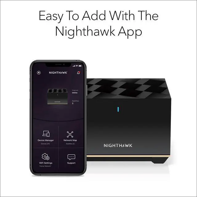 Alt view image 4 of 5 - Nighthawk Tri-Band Whole Home Mesh WiFi 6E Add-on Satellite (MS90) Works with Your Nighthawk MK93S System - Adds Up to 2,500 sq. ft. Coverage - AXE5700 (Up to 5.7Gbps)
