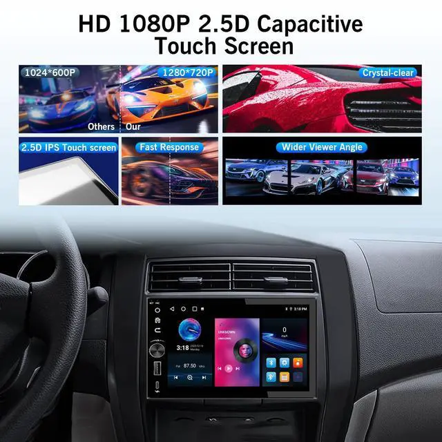Alt view image 6 of 7 - 8 Core 4G+64G Car Radio Stereo for Ford F150 2004-2008, F250 F350 2006-2014 | 7" OLED Touchscreen Radio Stereo, Wireless CarPlay & Android Auto, SWC, AM/FM/RDS, 32 EQ, 1080P backup camera