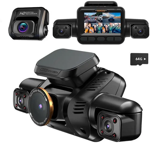 Main image of AI 4K Dash Cam Front and Rear, 360° View 4 Channel Camera for Car | STARVIS 2, AI Driver Monitoring System, 3" Touch Screen, Night Vision, 5G Wi-Fi GPS, Free 64GB Card, 24H Parking Mode, V8 MAX