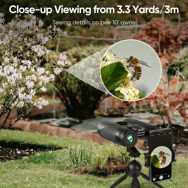 Alt view image 5 of 7 - Binoculars for Adults Bird Watching 8x42 HD with Phone Adapter | 430ft Wide Field of View, FMC Lens for Clear & Sharp Images, Waterproof Lightweight Design for Wildlife, Hiking, Travel