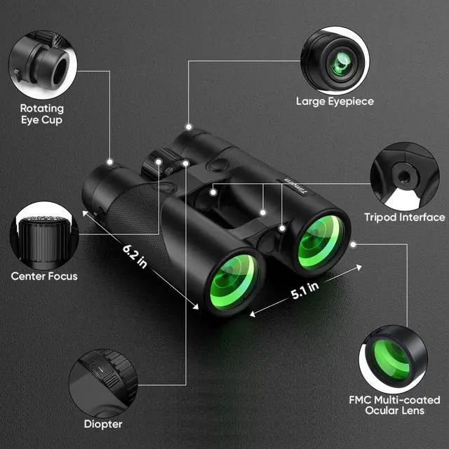 Alt view image 7 of 7 - Binoculars for Adults Bird Watching 8x42 HD with Phone Adapter | 430ft Wide Field of View, FMC Lens for Clear & Sharp Images, Waterproof Lightweight Design for Wildlife, Hiking, Travel