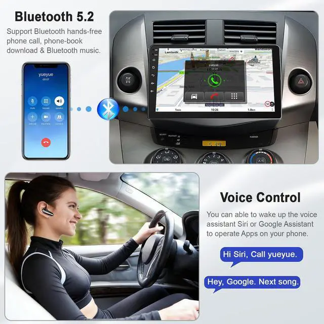 Alt view image 4 of 7 - New Upgrade Car Radio for Toyota RAV4 2007-2012 Without JBL Sound System,9 Inch RAV4 Touchscreen Support Wireless Carplay&Android Auto, Bluetooth & Voice Control, Mirror Link, FM Radio