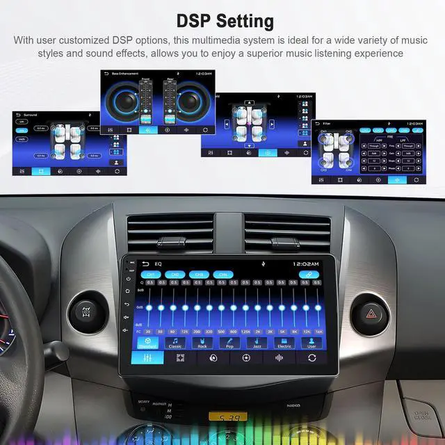 Alt view image 6 of 7 - New Upgrade Car Radio for Toyota RAV4 2007-2012 Without JBL Sound System,9 Inch RAV4 Touchscreen Support Wireless Carplay&Android Auto, Bluetooth & Voice Control, Mirror Link, FM Radio