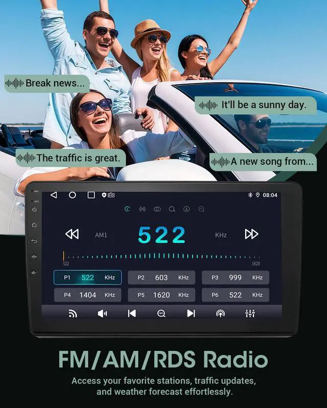 Alt view image 4 of 7 - Car Radio Stereo for Jeep Wrangler JK 2007-2018 Grand Cherokee Patriot Compass Dodge Ram, Touch Screen Car Stereo with Bluetooth, Carplay, Android Auto, Backup Camera, Head Unit for Jeep JK