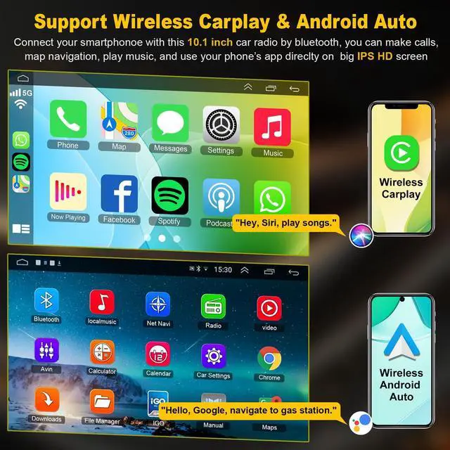 Alt view image 3 of 7 - (8 core+64G) Car Radio for Ford F150/F250/F350 2004-2014, 10 Inch QLED Touch Screen Car Stereo with Carplay&Android Auto,GPS, WiFi, Bluetooth,FM,Rear View, DSP, Android 15