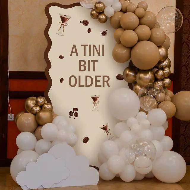 Alt view image 2 of 7 - 6ft Espresso Martini Birthday Cardboard a Tini Bit Older Party Cardboard Cutouts Birthday Party Cutout Stand Decor for a Baby is Brewing Baby Bridal Shower Supplies