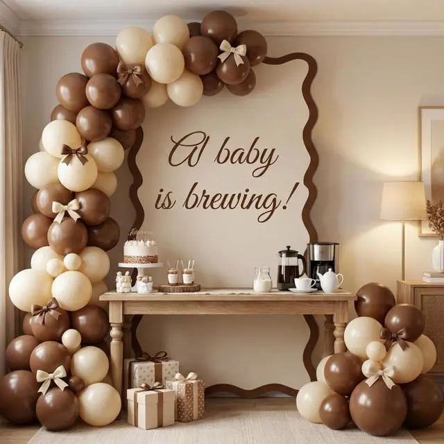 Alt view image 3 of 7 - 6ft Espresso Martini Birthday Cardboard a Tini Bit Older Party Cardboard Cutouts Birthday Party Cutout Stand Decor for a Baby is Brewing Baby Bridal Shower Supplies