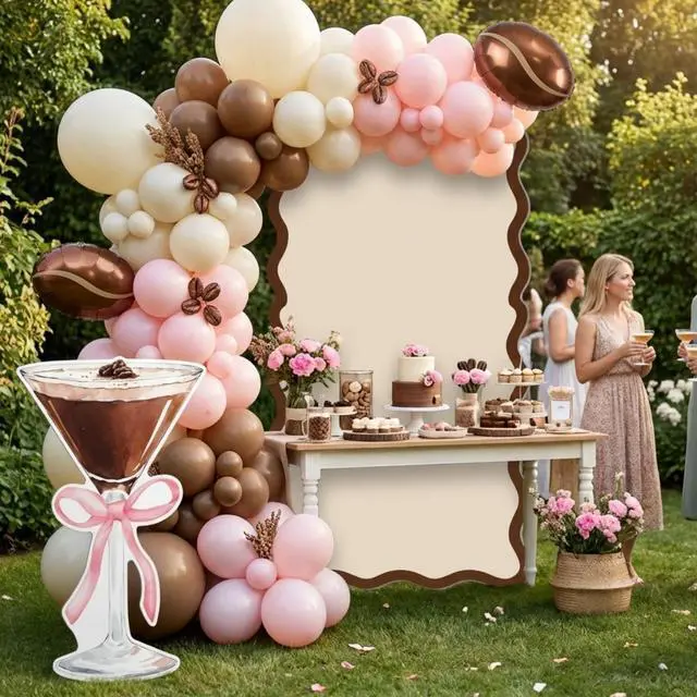 Alt view image 4 of 7 - 6ft Espresso Martini Birthday Cardboard a Tini Bit Older Party Cardboard Cutouts Birthday Party Cutout Stand Decor for a Baby is Brewing Baby Bridal Shower Supplies