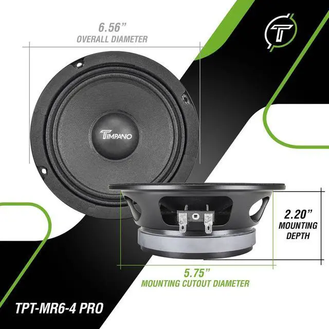 Alt view image 4 of 7 - 6.5 Inch Shallow Midrange Speaker 500 Watts TPT-MR6-4 PRO, 6.5 Midrange Speakers 4 Ohm Shallow Mount Car Audio Speaker, Pro Audio Loudspeaker Compact for Doors (Single)