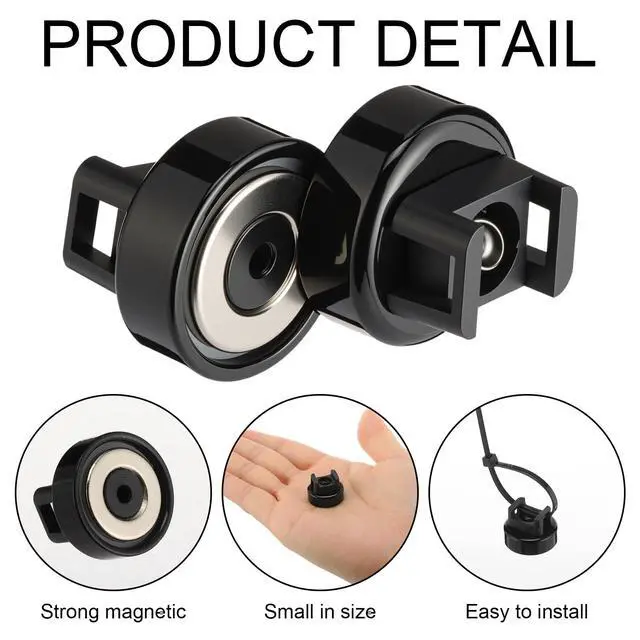 Alt view image 3 of 6 - 24 Pieces Magnet Zip Tie Mount 22 mm Heavy-duty Magnetic Zip Tie Mounts 22LBS Strong Multipurpose Wire Cable Holder Mount for Home Office Wire Management Marine Electrical Wiring