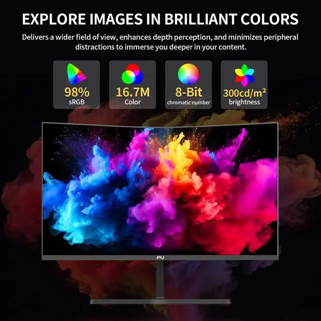 Alt view image 4 of 7 - 27 Inch Curved Gaming Monitor 250Hz FHD PC Screen Built-in Speakers | 1920x1080p, 1800R Computer Monitor with FreeSync, DP, HDMI, Wall Mountable 100x100mm, Eye Care, for Home Office & Gaming