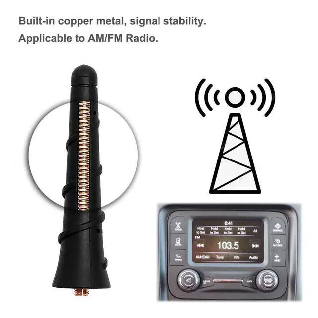 Alt view image 3 of 7 - 3.2 Inch Antenna for 2011-2025 Jeep Cherokee Grand Cherokee | Compass Renegade, Dodge Journey Avenger Durango Dart Chrysler 200, Fiat 500, Car Roof Antenna, 68297936AA 5091100AA 5091100AB