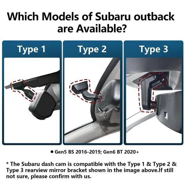 Alt view image 2 of 7 - Front 4K & Rear 1080P Dash Cam for Subaru Outback Gen6 BT 2020-2025 | Gen5 BS 2016-2019, 2.5i Limited 2.5i Premium 3.6R Limited and More,Integrated OEM Look,App & WiFi, GPS, 128GB Card
