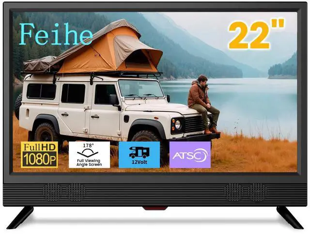 Main image of 22 Inch TV,1080p LED Widescreen HDTV with Digital ATSC Tuners, Flat Screen TV with HDMI/VGA/RCA/USB for Kitchen, RV, Bedroom, Caravan(NO Smart TV)-New Model