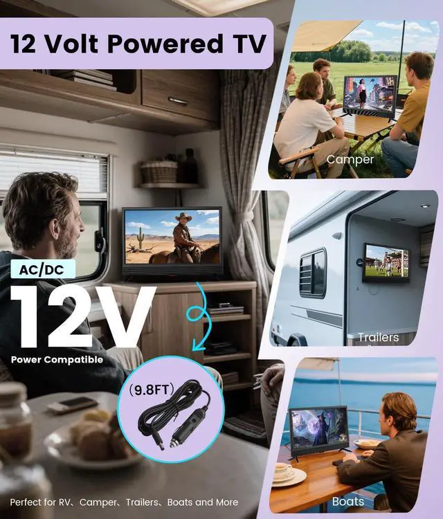 Alt view image 4 of 7 - 22 Inch TV,1080p LED Widescreen HDTV with Digital ATSC Tuners, Flat Screen TV with HDMI/VGA/RCA/USB for Kitchen, RV, Bedroom, Caravan(NO Smart TV)-New Model