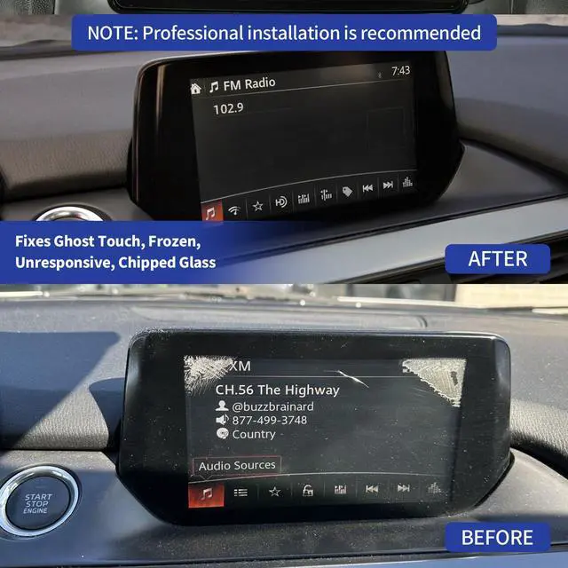 Alt view image 5 of 7 - Touch Screen Digitizer Replacement for Mazda 6 GRT7611J0 50-Pin 2017 2018 2019 Radio Screen, OEM Upgraded Ultra-Sensitive High-Definition Touchscreen fit Mazda 6 Display Navigation System