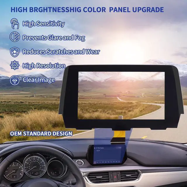 Alt view image 7 of 7 - Touch Screen Digitizer Replacement for Mazda 6 GRT7611J0 50-Pin 2017 2018 2019 Radio Screen, OEM Upgraded Ultra-Sensitive High-Definition Touchscreen fit Mazda 6 Display Navigation System