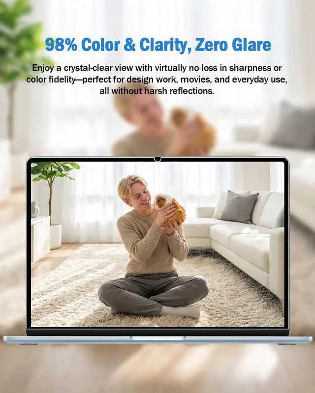 Alt view image 4 of 7 - 2-Pack Anti Glare Matte Laptop Screen Protector Compatible with 2026 MacBook Neo 13 inch with A18 Pro Chip - Eye Protection Screen Guard for Students and Programmers