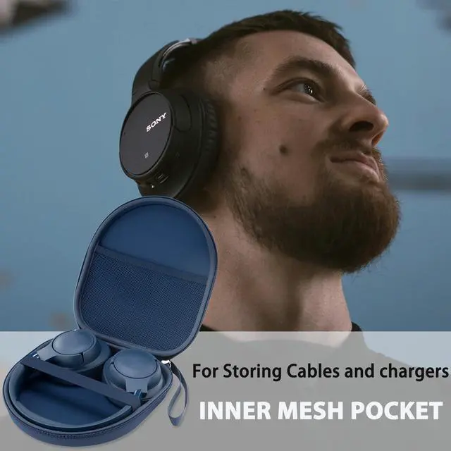 Alt view image 5 of 7 - Case Compatible with JBL Tune 510BT 520BT 720BT 770NC 660NC 670NC, and Sony WH-CH720N WH-CH520 WH-CH510 Noise Canceling Wireless Headphones, Portable Travel Cases (Blue)