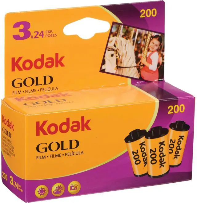 Alt view image 2 of 3 - Kodak Gold 200 Color Negative Film (35mm Roll Film, 24 Exposures) - 3-Pack with Microfiber Cleaning Cloth