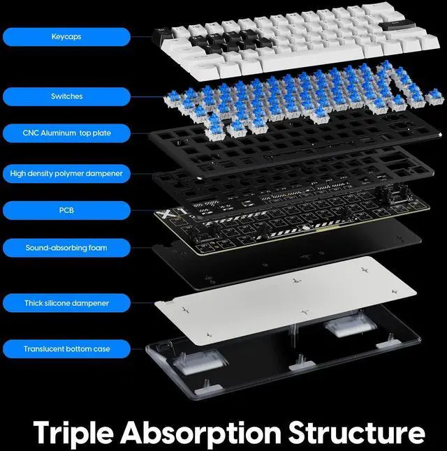 Alt view image 5 of 6 - PCMK3HE Gaming Keyboard, 60%, ANSI, White | Compact 60% Hall Effect gaming keyboard designed for fast response, precise control, and competitive gameplay